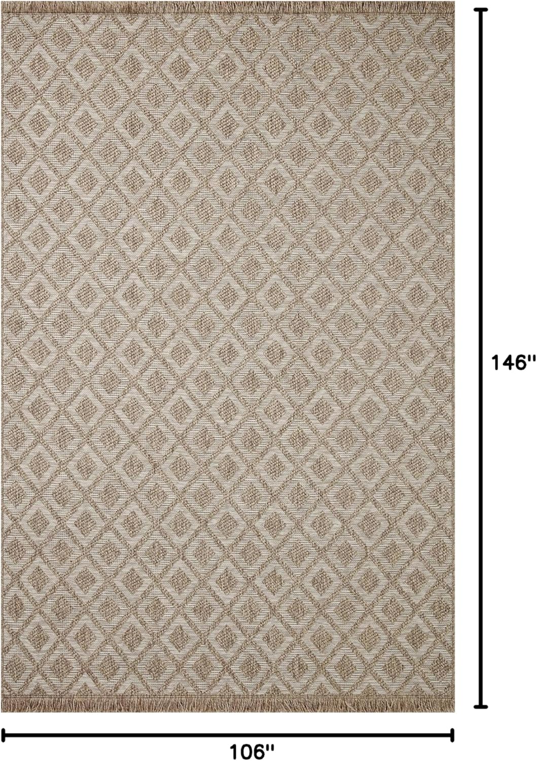 Loloi Dawn Collection Indoor/Outdoor DAW-07 Light Brown 8'-10" x 12'-2" Area Rug