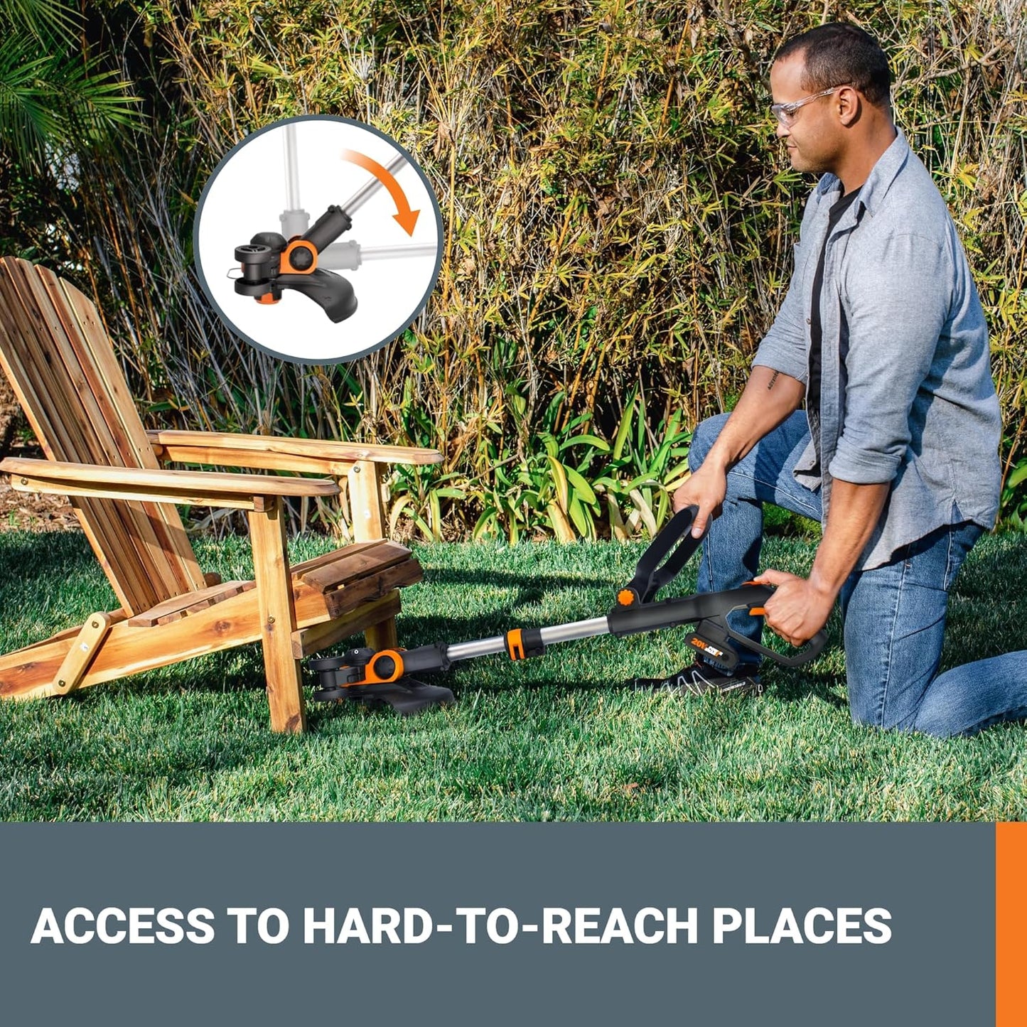 Worx 20V String Trimmer + Turbine Blower + Hedge Trimmer (Batteries & Charger Included)