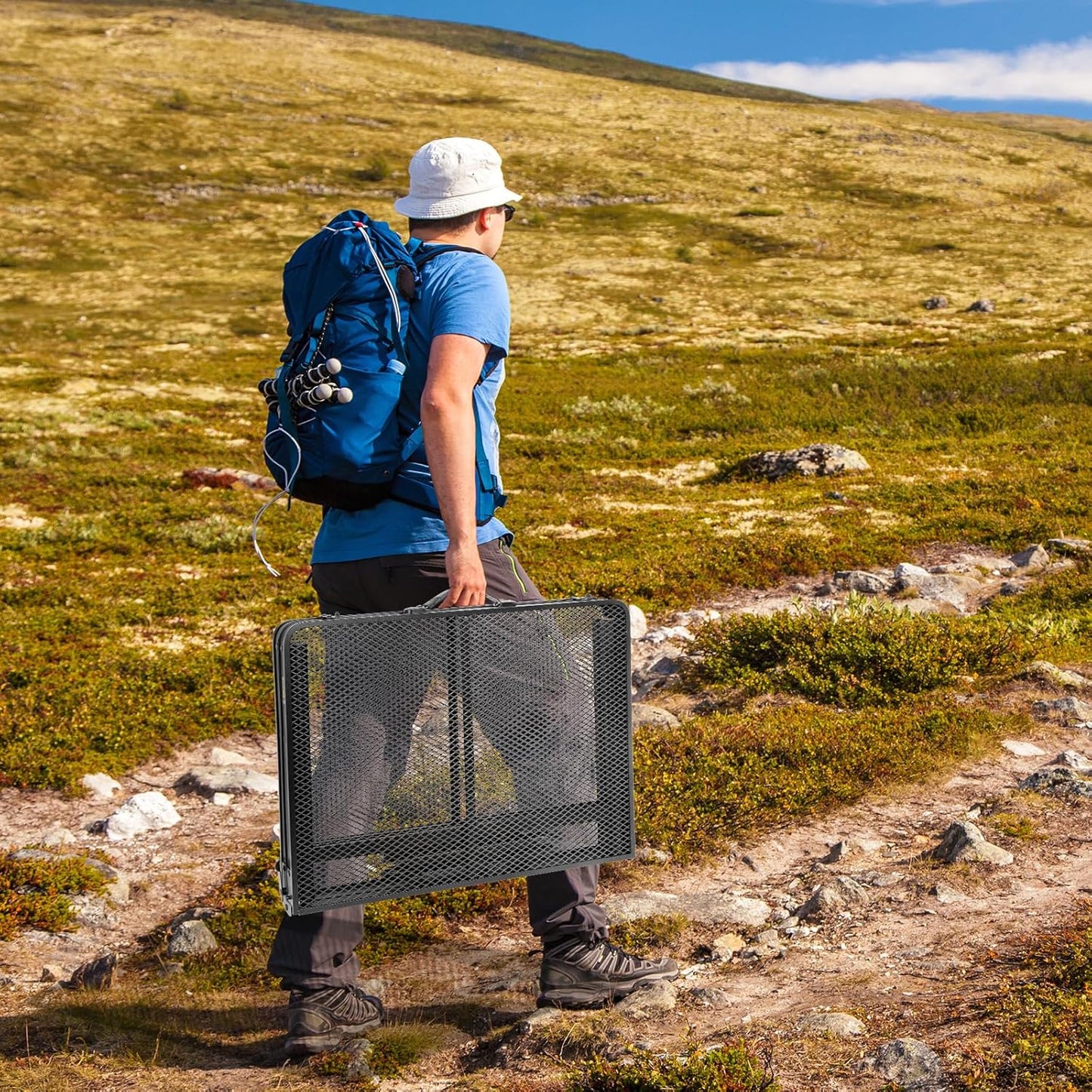 Folding Table, Easy for Storage, Compact and Portable Picnic Table for Grill, Outdoor Camping, Garden, Patio, Dining, BBQ, Party, Market, 3Ft (Medium, Black)