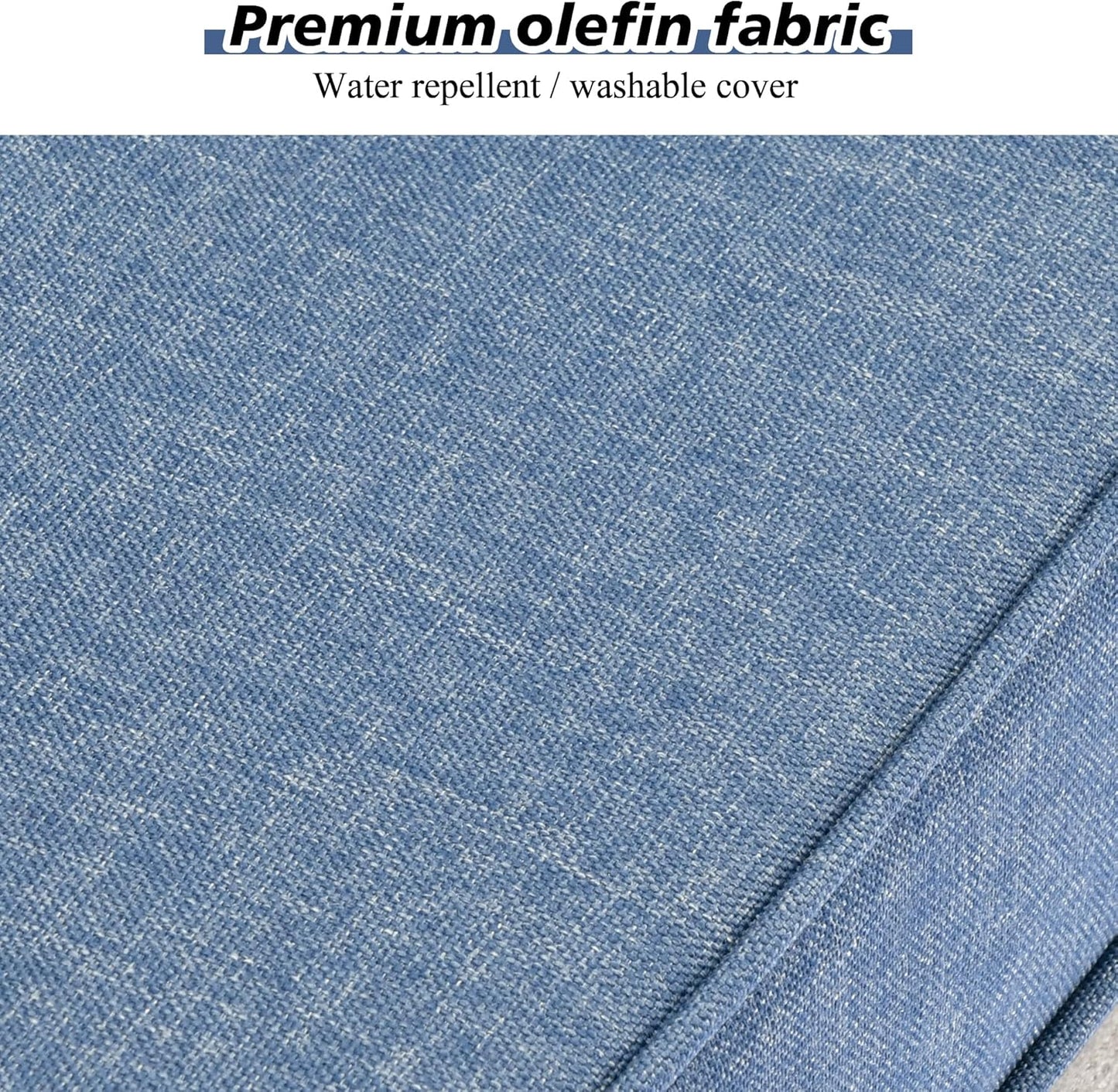 HOOOWOOO Modular Patio Outdoor Sectional Furniture Set,6 Piece Wicker Conversation Sofa Set,Out Door Couch Set with Wide Arm for Outside All Weather(Denim Blue)