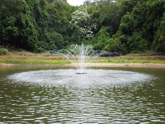 HQUA-FS01 110V, 1/2HP, OD(φ) 32” Large Pond Floating Fountain with 13000 GPH Fountain Pump, 100’ Power Cord, Two Spray Patterns 32'×12' and 18'×6'
