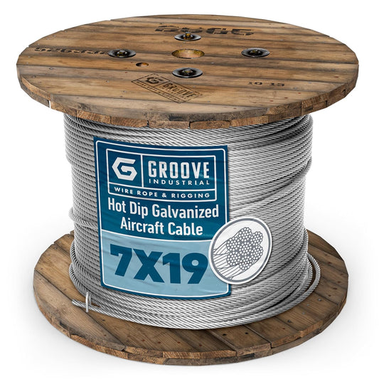 3/16’’ 7x19 Hot Dip Galvanized Aircraft Cable – Steel Wire Rope - 1500 Feet