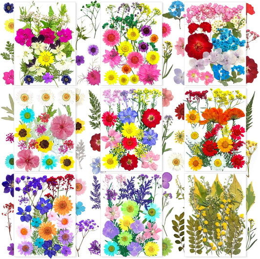 192Pcs Dried Pressed Flowers for Resin, Assorted Real Natural Bulk Dry Floral Leaves for DIY Art Crafts, Epoxy Molds, Jewelry, Soap, Candle Making, Nails Decors