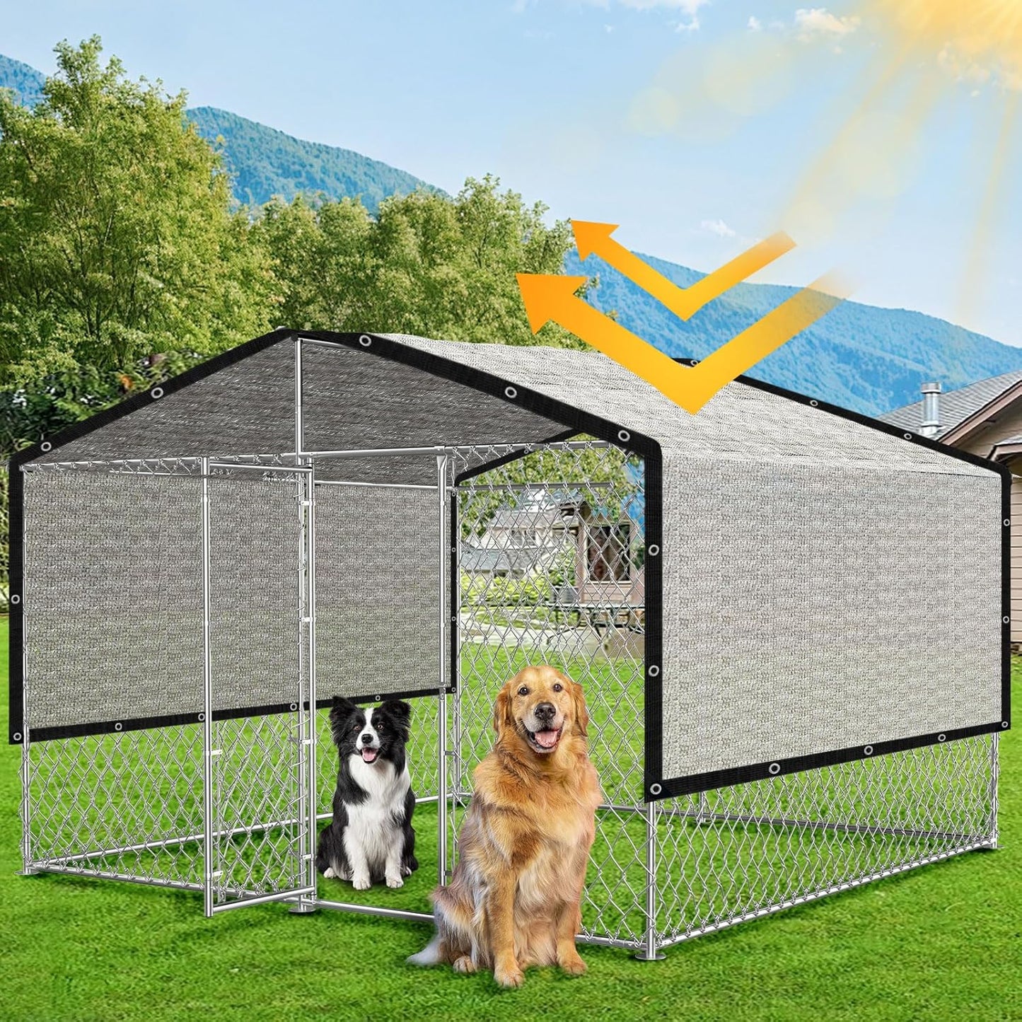 Aluminum Shade Cloth -for Car,90% Heat Reflective Tarp Sunblock Neting,Durable Mesh Tarp with Grommets,Shade Cloth for Garden,Outdoor Pergola,Chicken Coop and Dog Kennel(Silver)