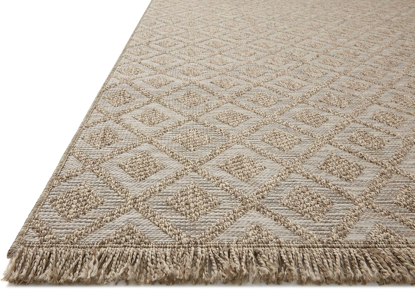 Loloi Dawn Collection Indoor/Outdoor DAW-07 Light Brown 6'-4" x 9'-2" Area Rug
