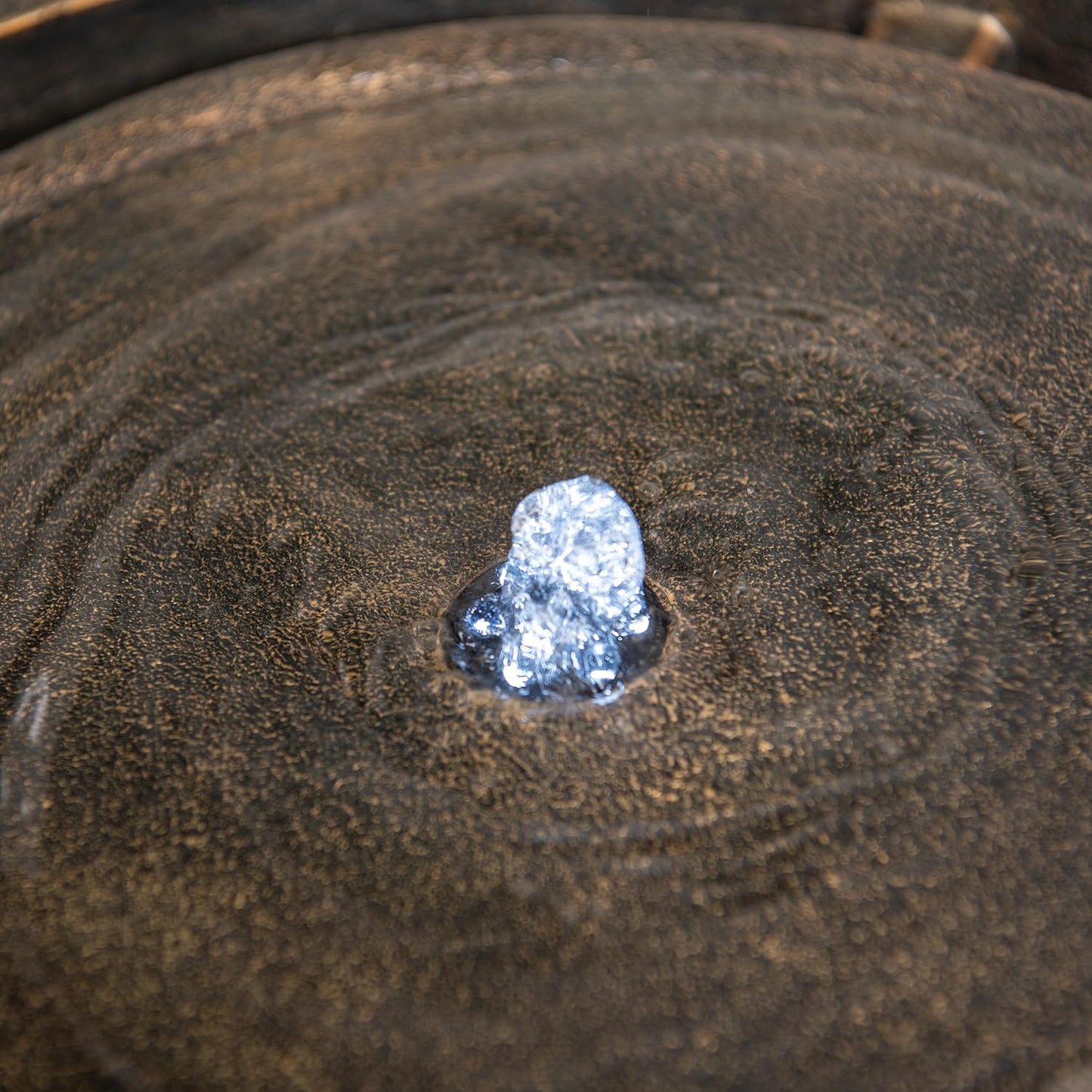 Xbrand 19.8"" W Round Polyresin Indoor/Outdoor Sphere Water Fountain w/LED Light, Garden Water Fountain, Water Bowl Fountain, Patio Water Fountain, Water Fountain Décor, Bronze, AMS3542-1