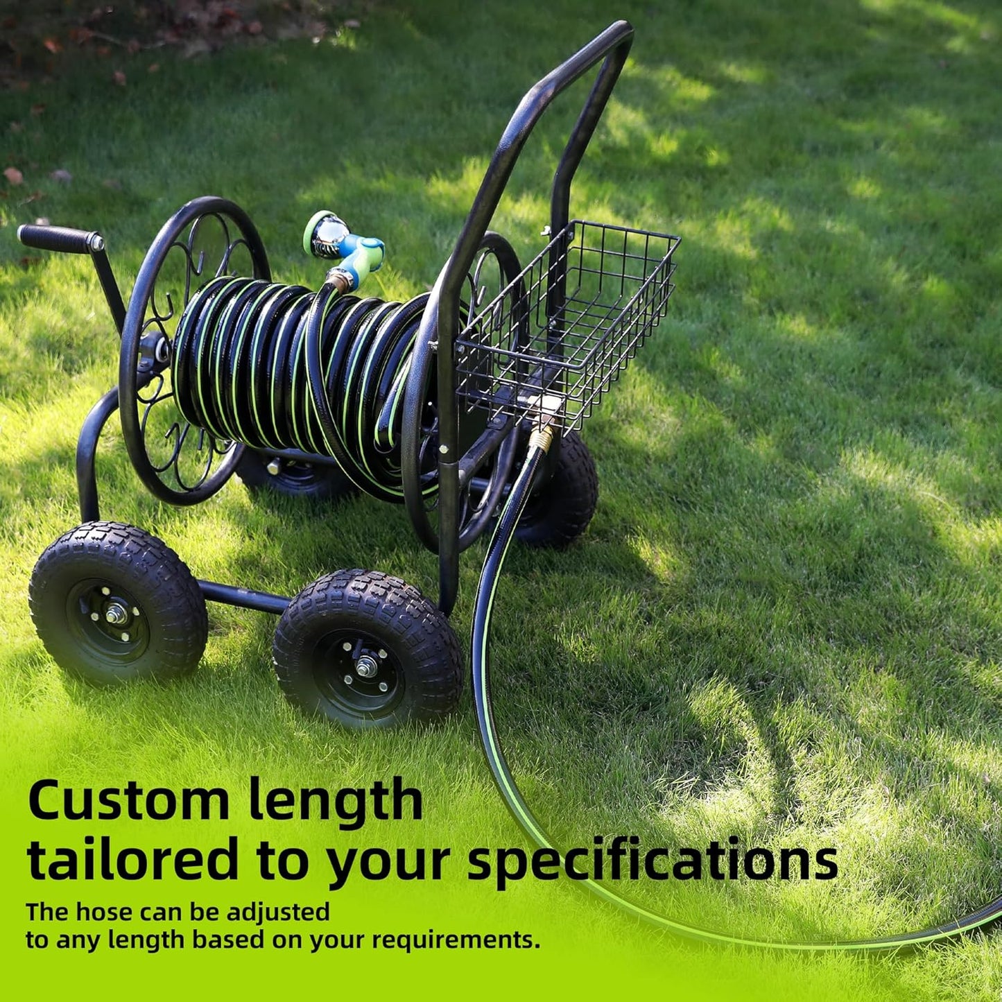 Worth Leader Long Garden Hose 5/8 in. x 100 ft. -No Kink, Flexible, Leakproof, Male to Female Fittings -Heavy Duty Durable PVC Lightweight Water Pipe with Brass Aluminum Ends for Household & Yard Use