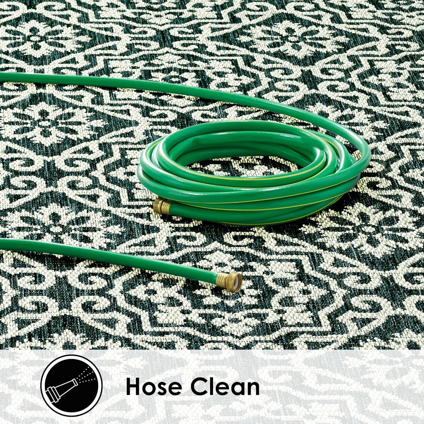 Nicole Miller New York Patio Country Julia Transitional Geometric Indoor/Outdoor Area Rug, Blue/White, 7'9"x10'2"