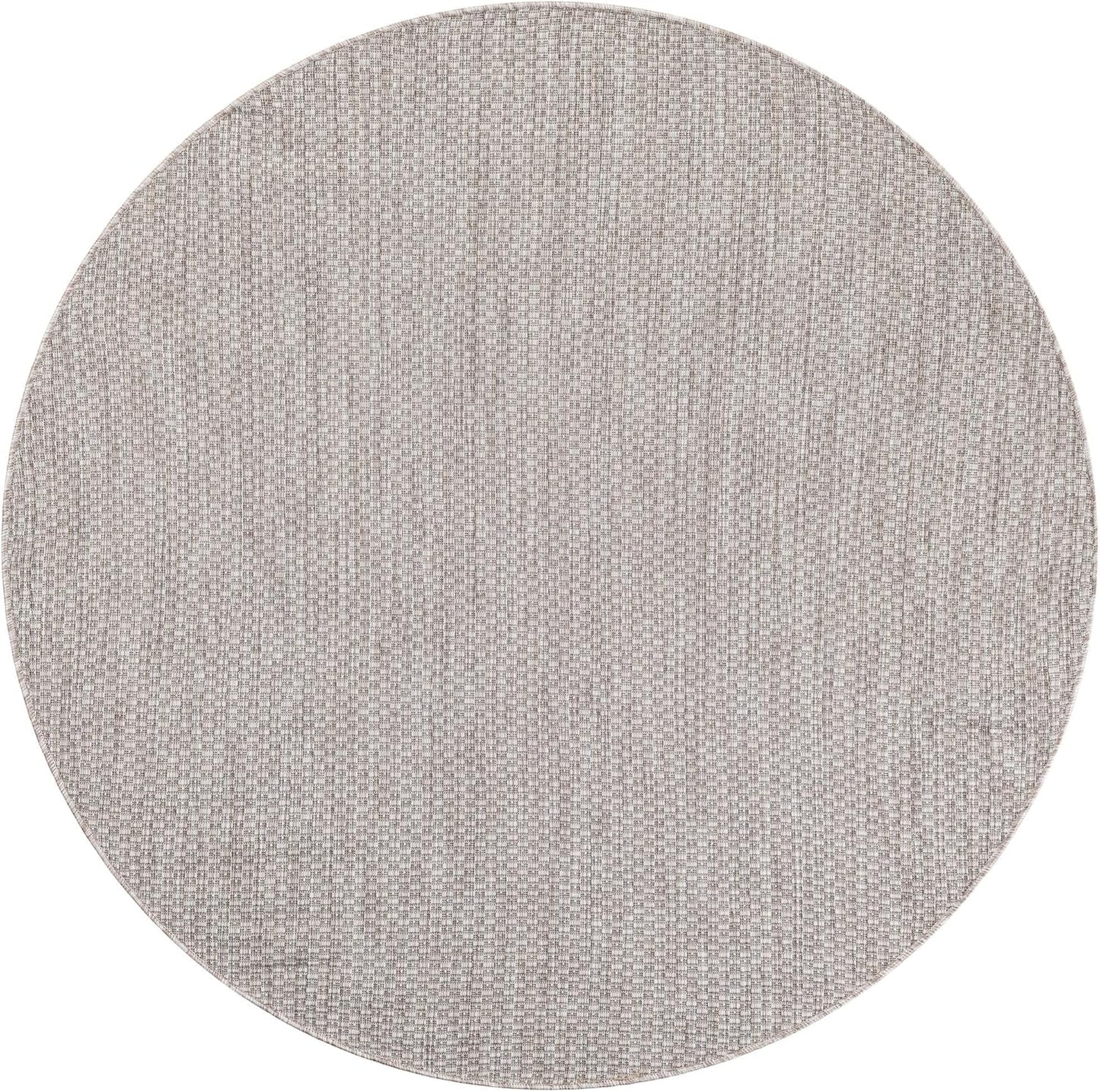 Unique Loom Outdoor Solid Collection Area Rug (5' 3" Round Beige/Ivory)