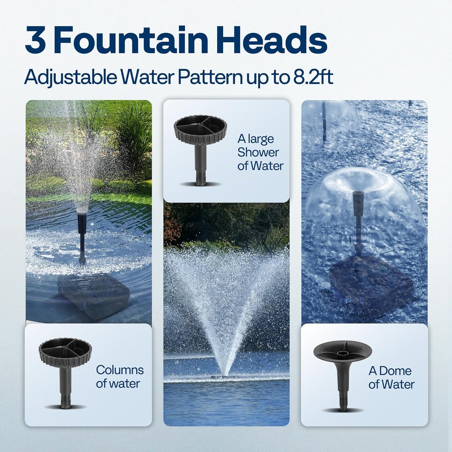 VIVOHOME All-in-One Pond Filter Fountain System Kits, 790 GPH Submersible Water Pump for Ponds up to 1320 Gallons