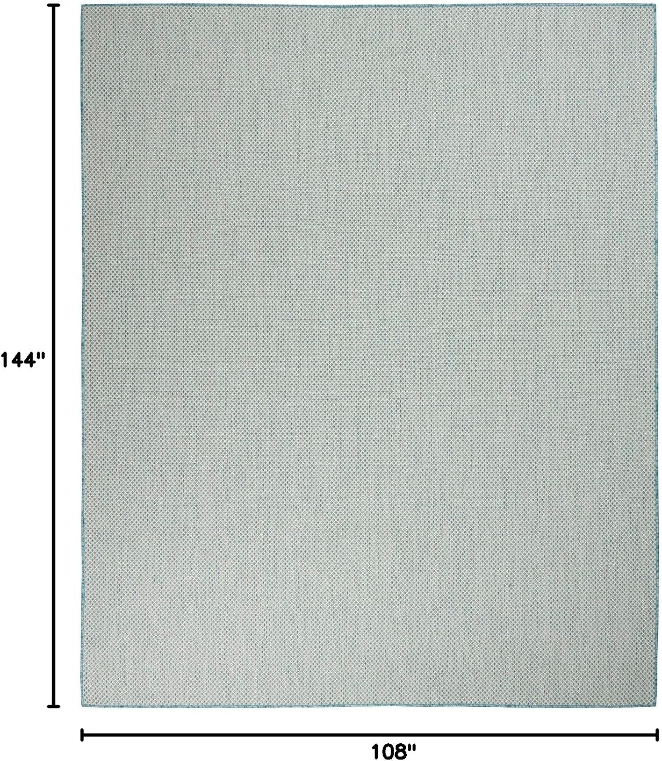 Nourison Courtyard Indoor/Outdoor Ivory Aqua 9' x 12' Area Rug, Geometric, Easy Cleaning, Non Shedding, Bed Room, Living Room, Dining Room, Deck, Patio, Backyard (9x12)