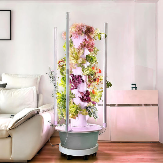 Hydroponic Growing System Kit with LED Grow Lights, Vertical Hydroponic Tower, Indoor Herb Garden, 28 Planting Pods,Lettuce Growing Garden