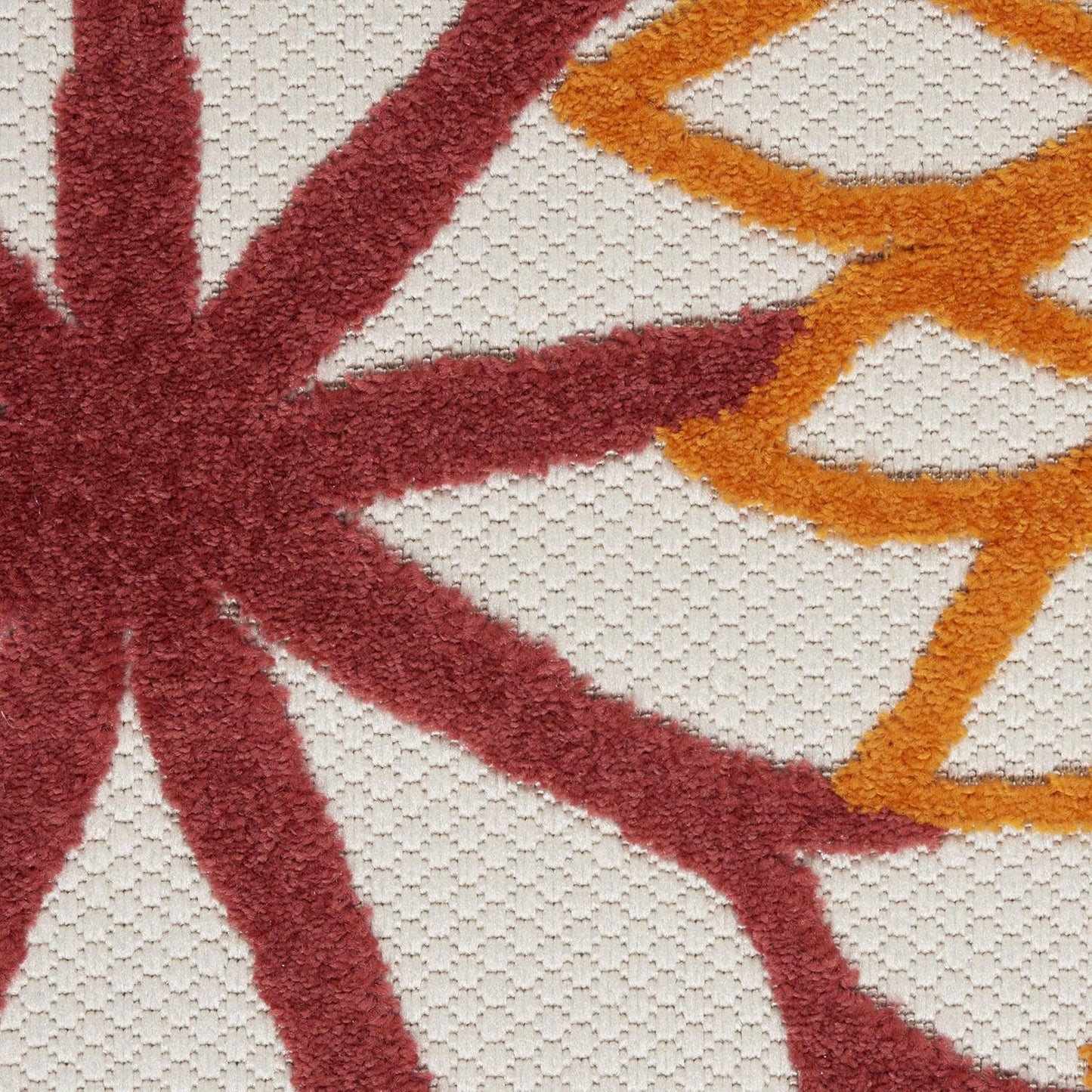 Nourison Home Aloha 3' x 5' Red Multicolored Fabric Tropical Area Rug (3' x 5')