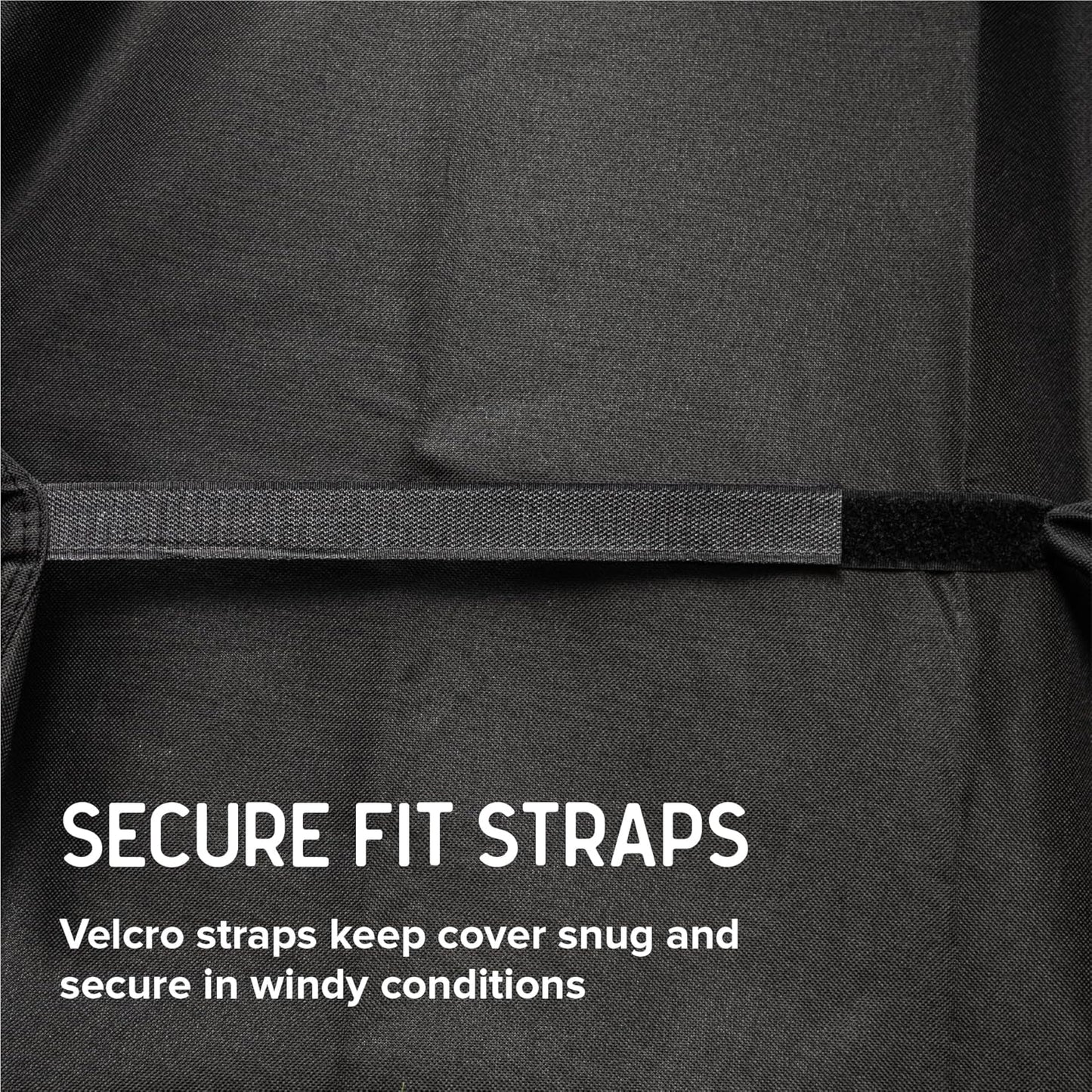 66" Gas Grill Cover for 5&6-Burner Grill, Water-Resistant Heavy Duty Polyester PVC Blend, Adjustable Straps, Built-In Pouch, Designed for Standard 5 & 6-Burner BBQ Grills, Black - 700-20142