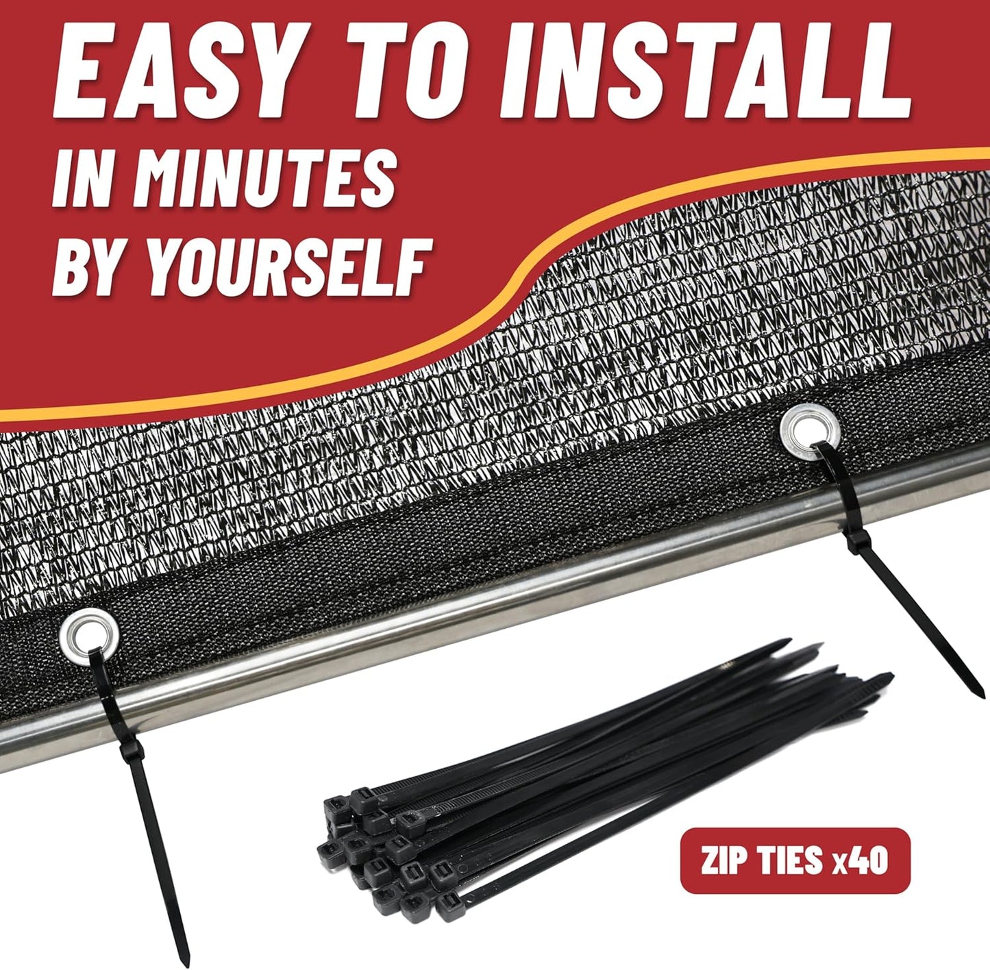 ShadeMart 50% Shade Cloth for Patio, Black 12FT x 16FT Shade Cover with Upgrade Grommets and Zip Ties, Mesh Sunblock for Plant, Vegetables, Chicken, Dog, Greenhouse, Pergola (We Make Custom Size)