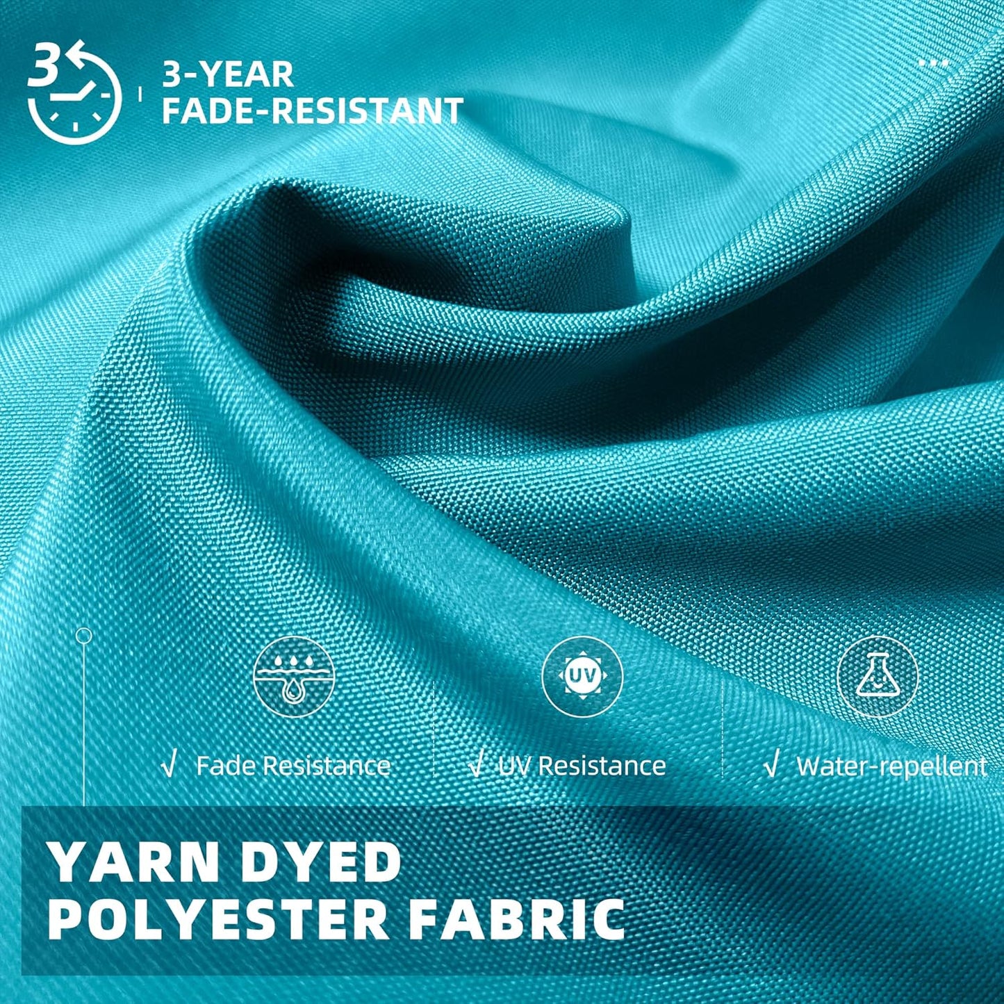 PURPLE LEAF 10 Feet Patio Umbrella Outdoor Cantilever Square Umbrella Aluminum Offset Umbrella with 360-degree Rotation for Garden Deck Pool Patio Turquoise Blue