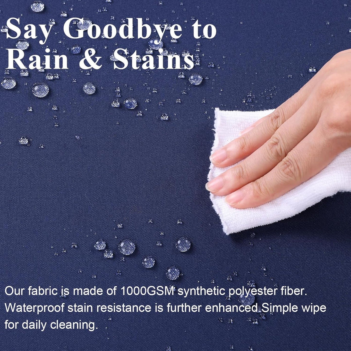 Outdoor Chair Cushions Set of 2 for Patio Furniture 19x19x4 Inch Waterproof Patio Chair Cushion 3 Year Color Fastness Square Elastic Foam Garden Sofa Couch Pads with Ties and Handle,Blue