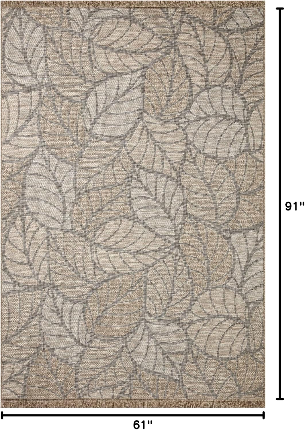 Loloi Dawn Collection Indoor/Outdoor DAW-05 Taupe 5'-1" x 7'-7" Area Rug
