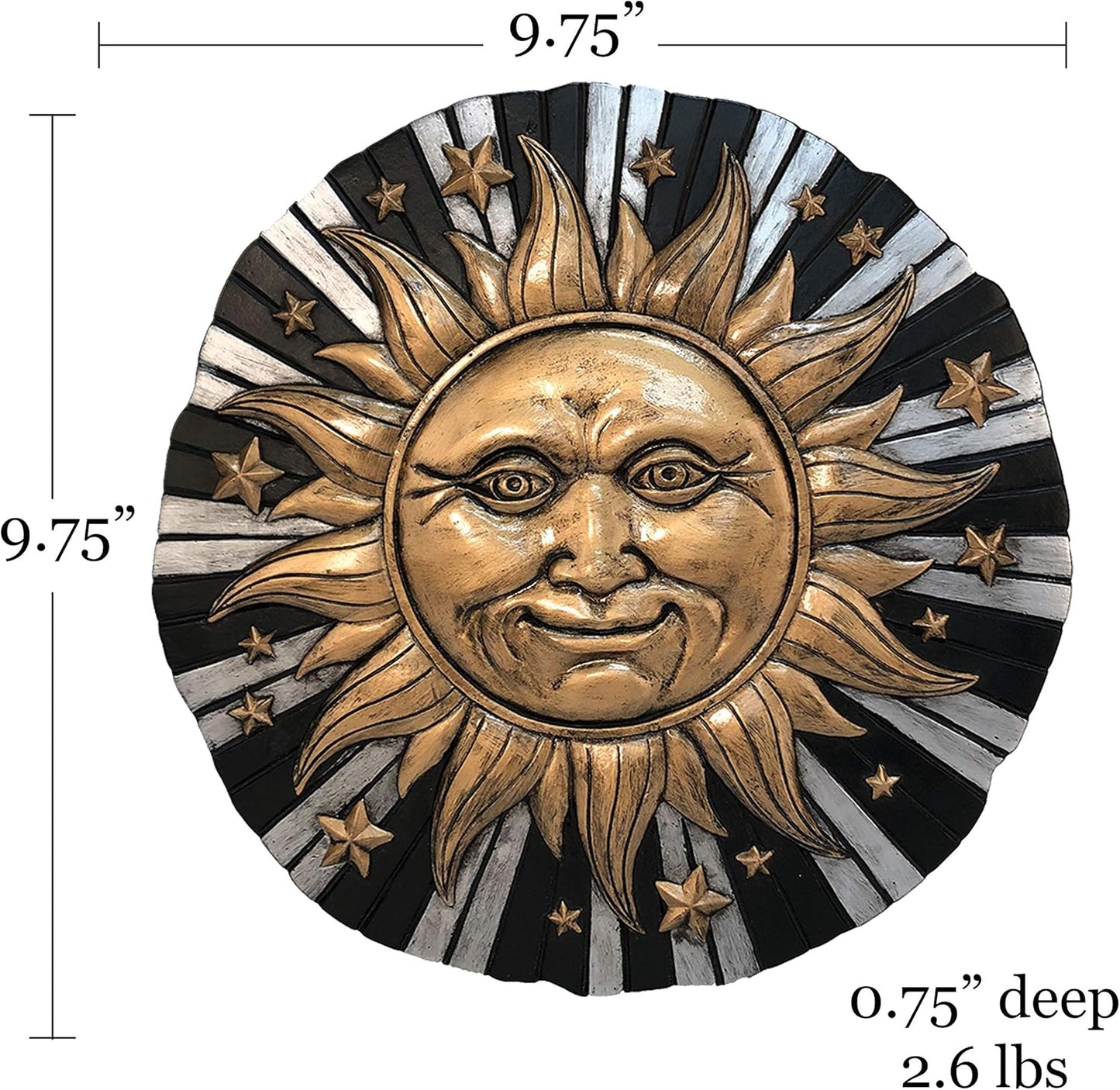 Spoontiques - Garden Décor -Sunface Stepping Stone - Decorative Stone for Garden