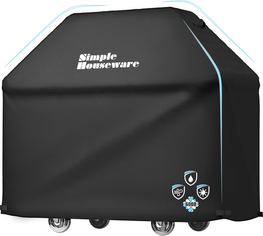 Simple Houseware 60 in. Waterproof Heavy Duty Gas BBQ Grill Cover, Weather-Resistant Polyester