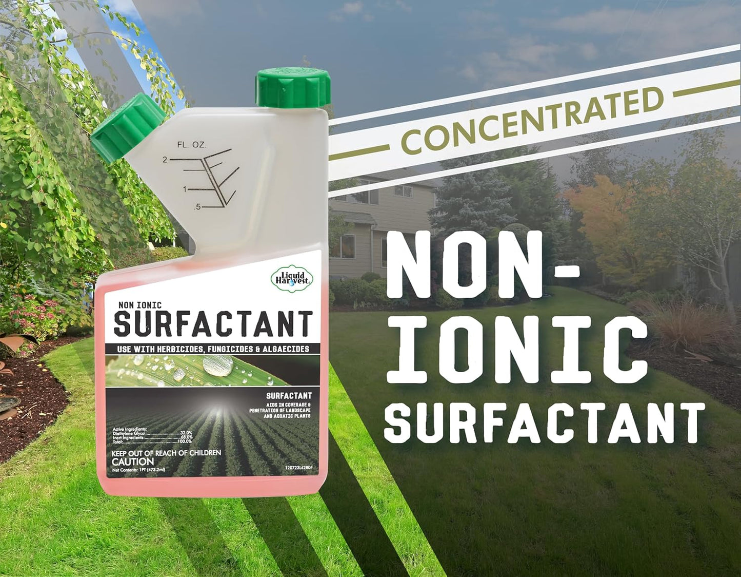 Concentrated Surfactant for Herbicides Non-Ionic 16oz, Increase Product Coverage, Increase Product Penetration, Increase Product Effectiveness