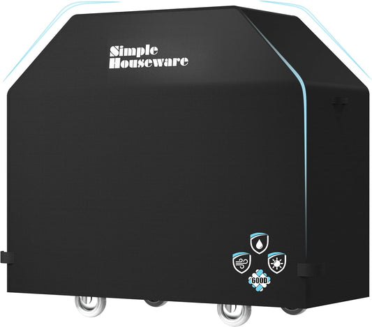 Simple Houseware 58 in. Waterproof Heavy Duty Gas BBQ Grill Cover, Weather-Resistant Polyester