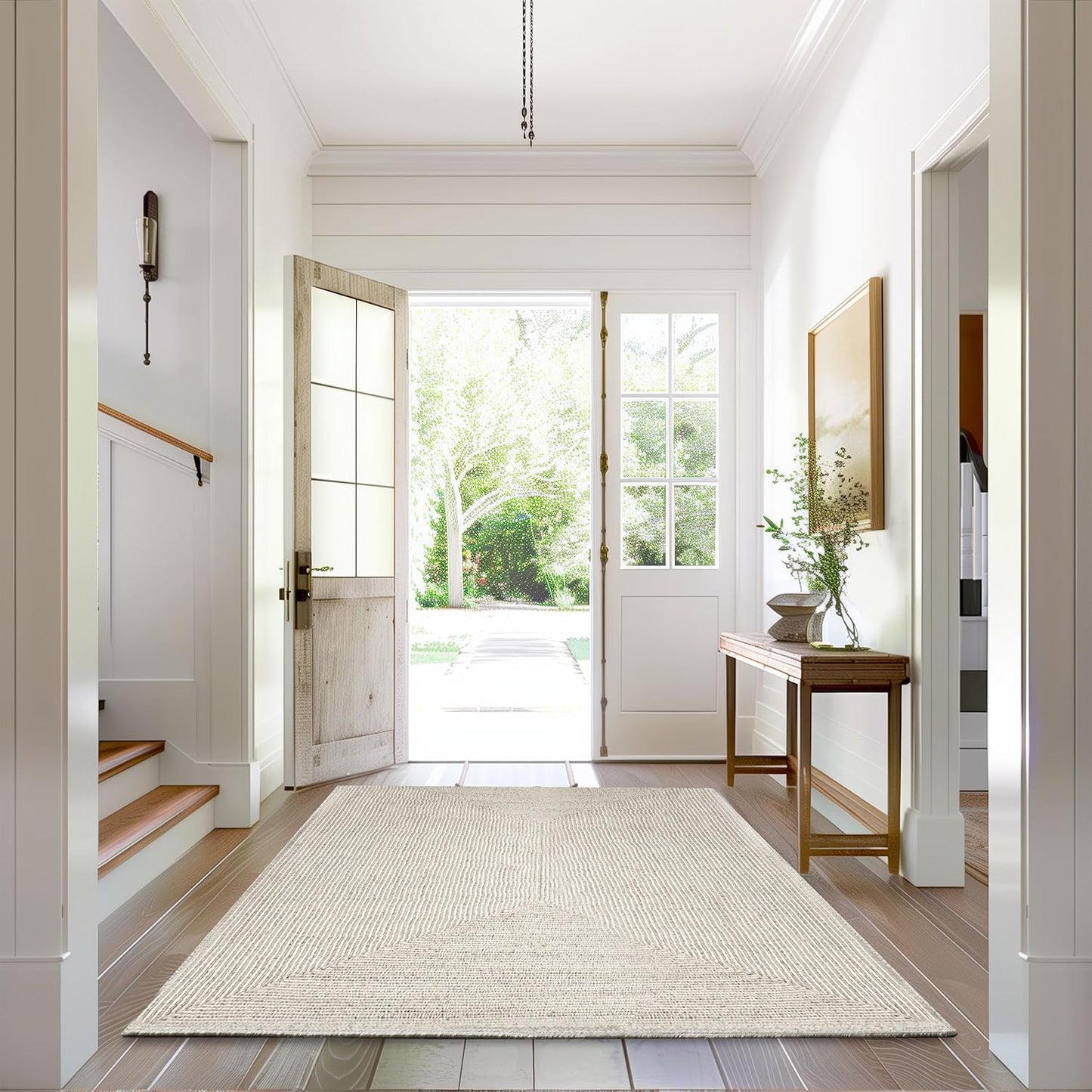 nuLOOM 2' x 10' Solid Hand Braided Indoor/Outdoor Area Rug, Pet-Friendly, High Traffic, Weather Resistant, for Patio, Balcony, Bedroom, Living, Dining Room, Wynn Ivory