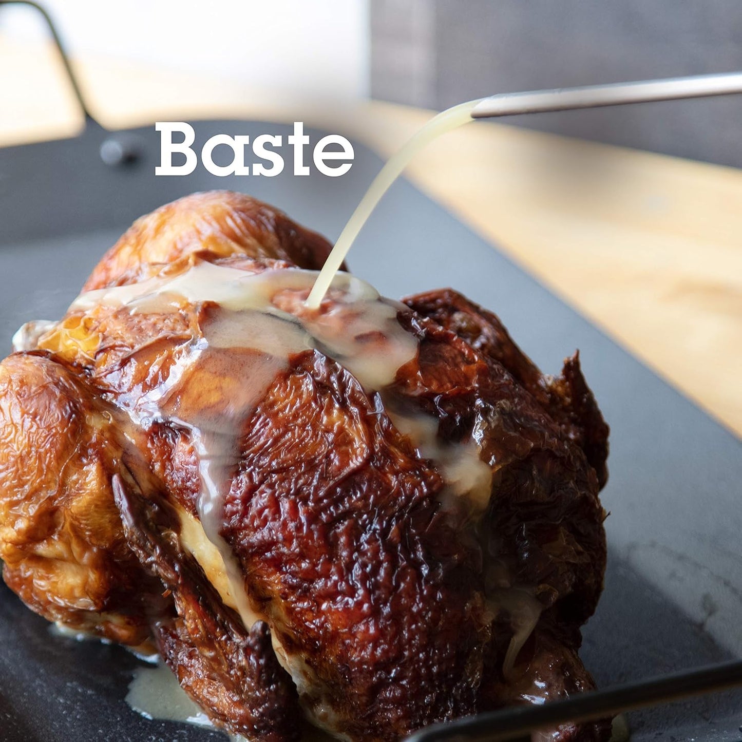 Camerons 3-in-1 Barbecue Injector Basting Mop - Baster Set Includes BBQ Chain Basting Brush & Meat Syringe to Baste, Marinate & Inject Food w Flavor - Indoor Outdoor Use - Grilling Cookout Essential