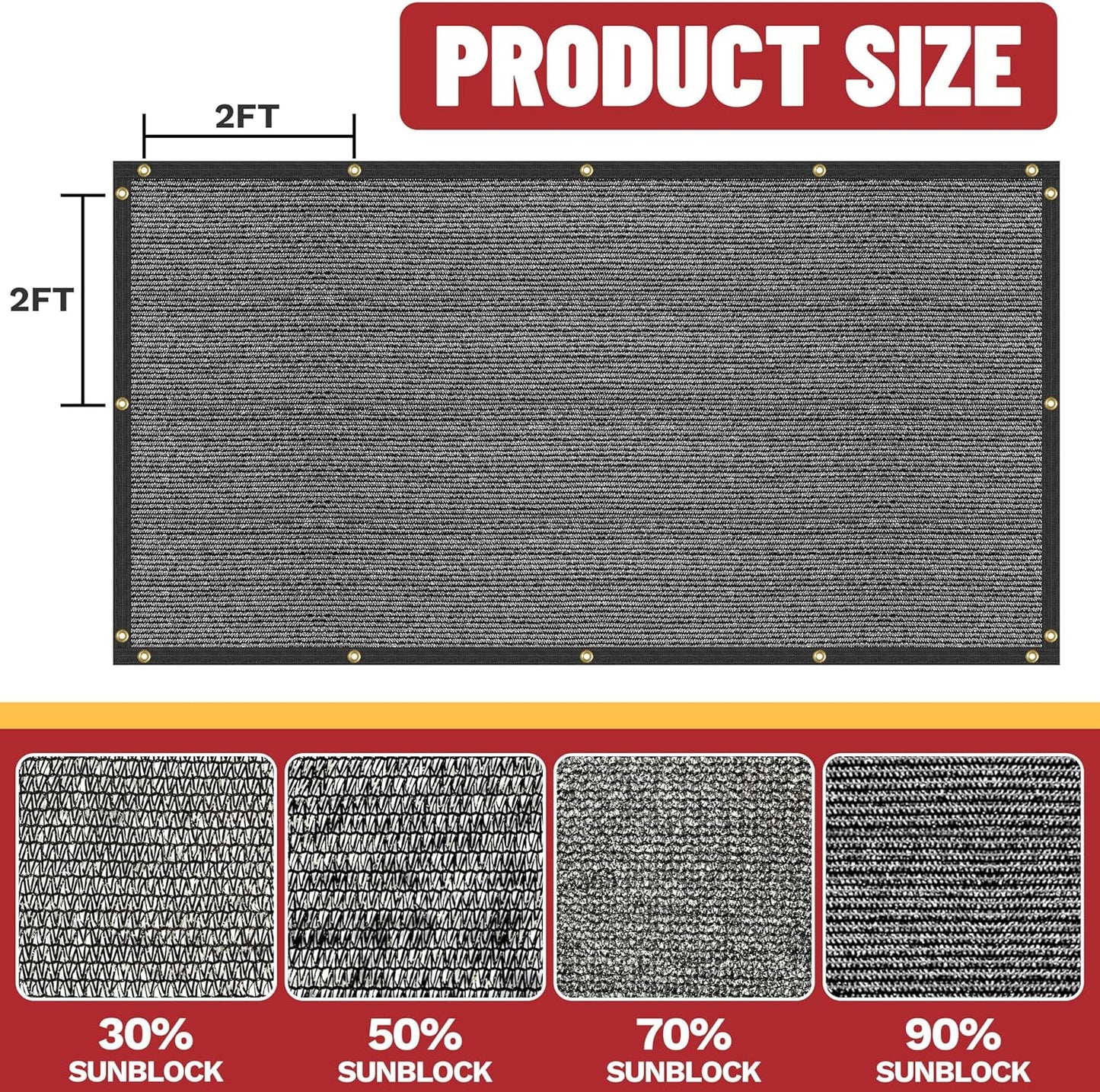 ShadeMart 50% Shade Cloth for Plant, Black 19FT x 32FT Custom Size Outdoor Shade Tarp, Shade Cover with Upgrade Grommets and Zip Ties, Netting Sunblock Net for Vegetables Flower Garden Greenhouse