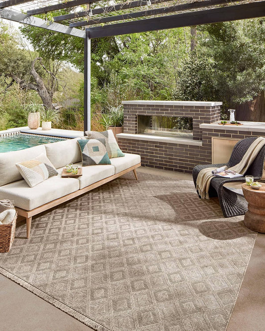 Loloi Dawn Collection Indoor/Outdoor DAW-07 Light Brown 11'-4" x 15' Area Rug