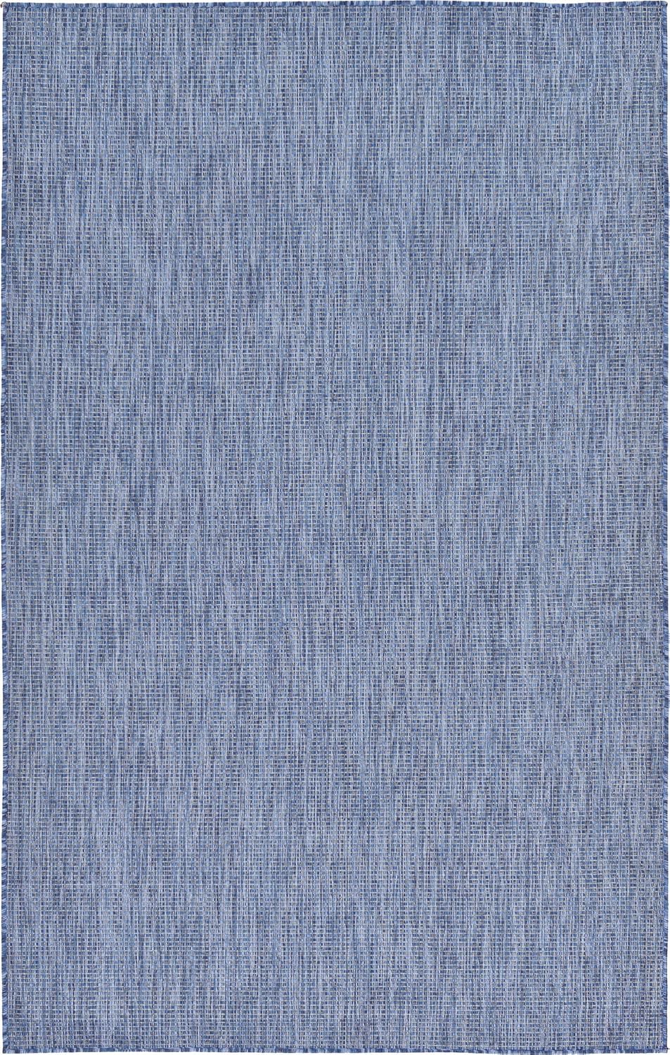 Unique Loom Collection Casual Transitional Solid Heathered Indoor/Outdoor Flatweave Area Rug (5' 3" x 8' Rectangle, Blue/Navy Blue)