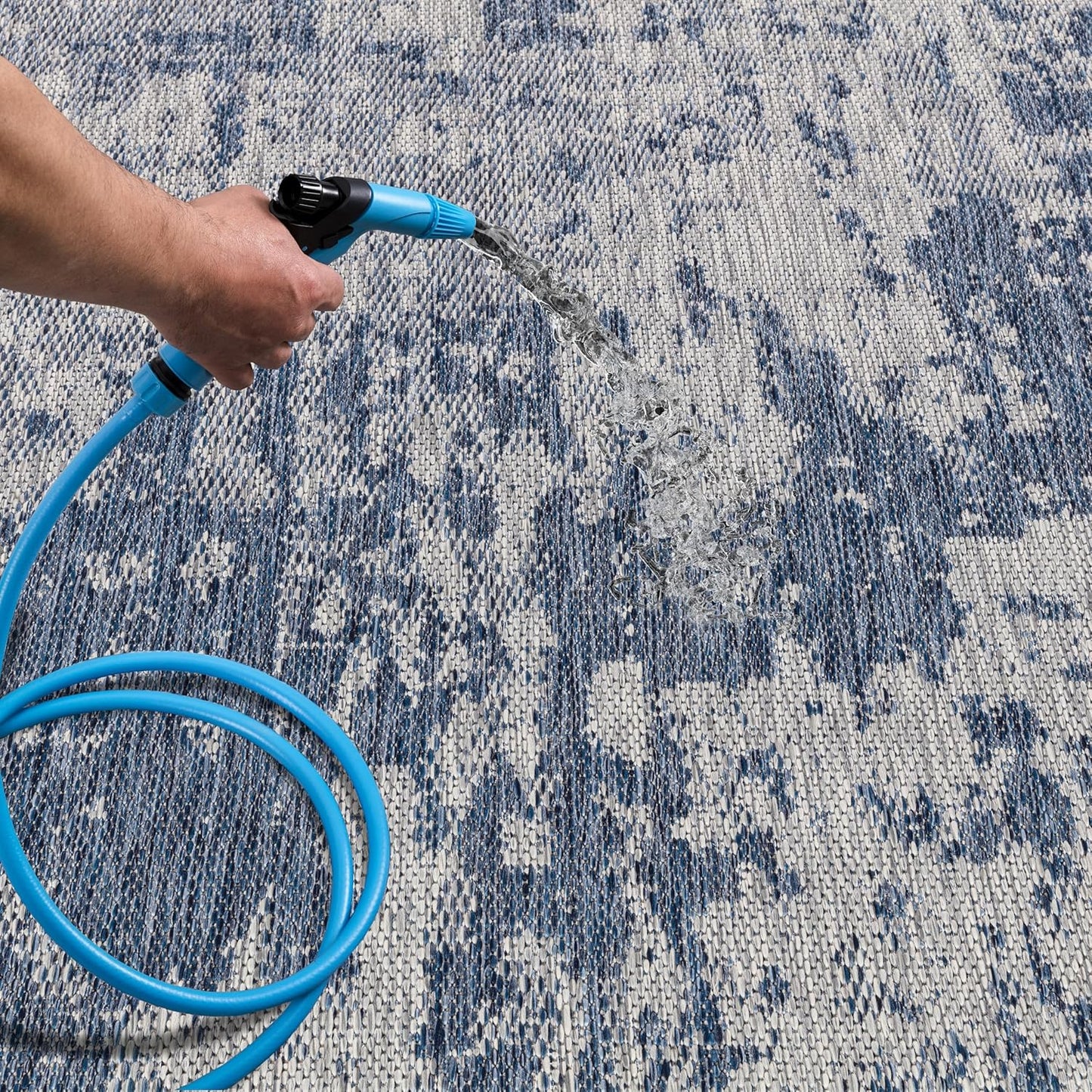 Keen Home Design Terrace Outdoor Area Rug - 10x14 Washable Indoor/Outdoor Rug for Patio, Kitchen, Balcony, Beach, Garden, Deck and Porch, Size: 10'x14'