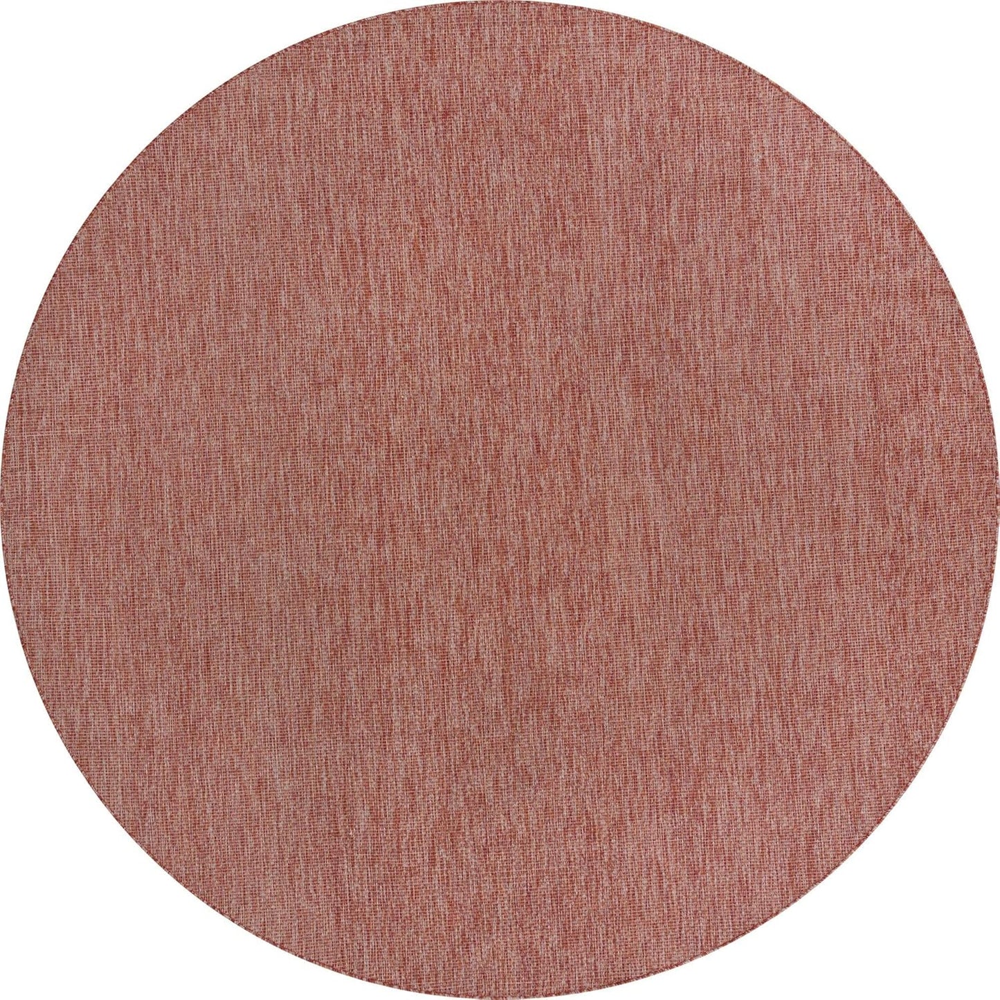 Unique Loom Collection Casual Transitional Solid Heathered Indoor/Outdoor Flatweave Area Rug (10' 8" Round, Rust Red/Beige)