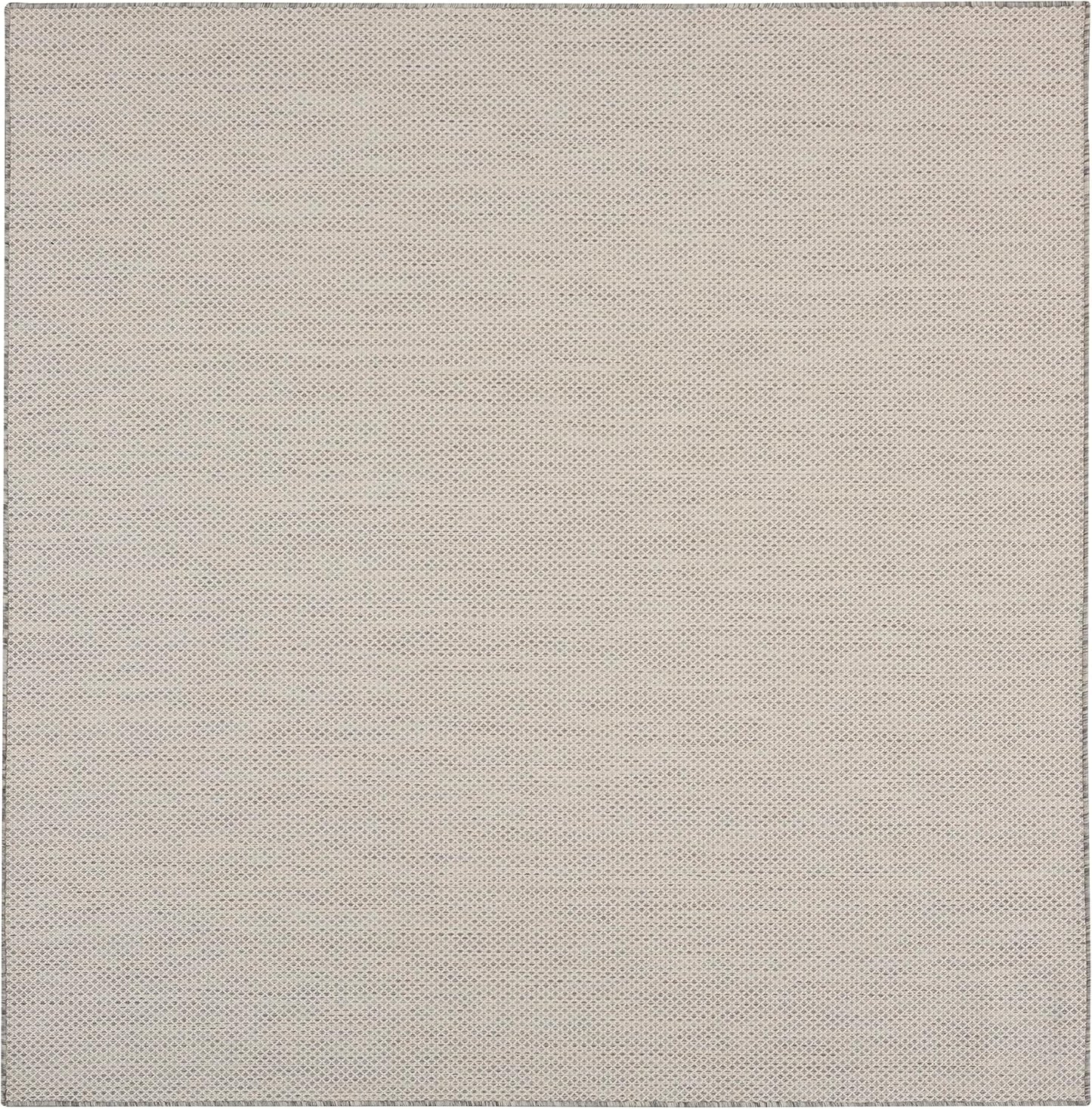 Nourison Home Courtyard 8' x Square Ivory Silver Fabric Modern Area Rug (8' Square)
