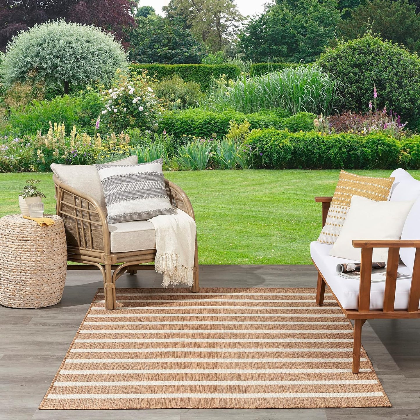 Nourison Home Positano 4' x 6' Fabric Jute Ivory Area Rug