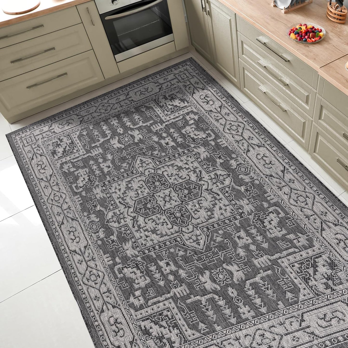 Keen Home Design Terrace Outdoor Area Rug - 10x14 Washable Indoor/Outdoor Rug for Patio, Kitchen, Balcony, Beach, Garden, Deck and Porch, Size: 10'x14'