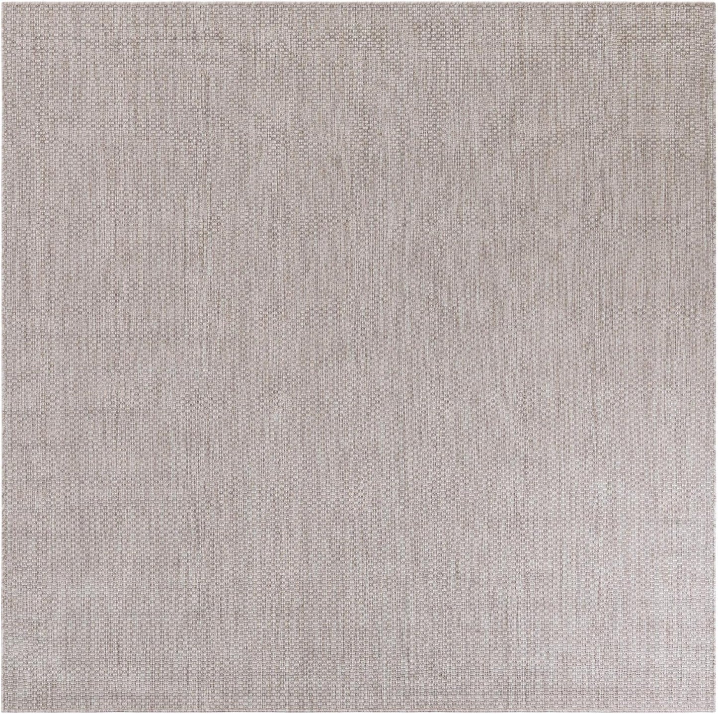 Unique Loom Outdoor Solid Collection Area Rug (7' 10" Square Beige/Ivory)