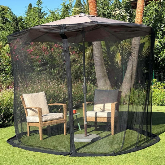 Mosquito Net for Umbrella 9.2 FT | Large Sizes & Fabric Designed for Outdoors | Insect House Screen Netting for Patio, Porch & Garden Terrace | Outside Canopy Bug & Fly Protection Enclosure