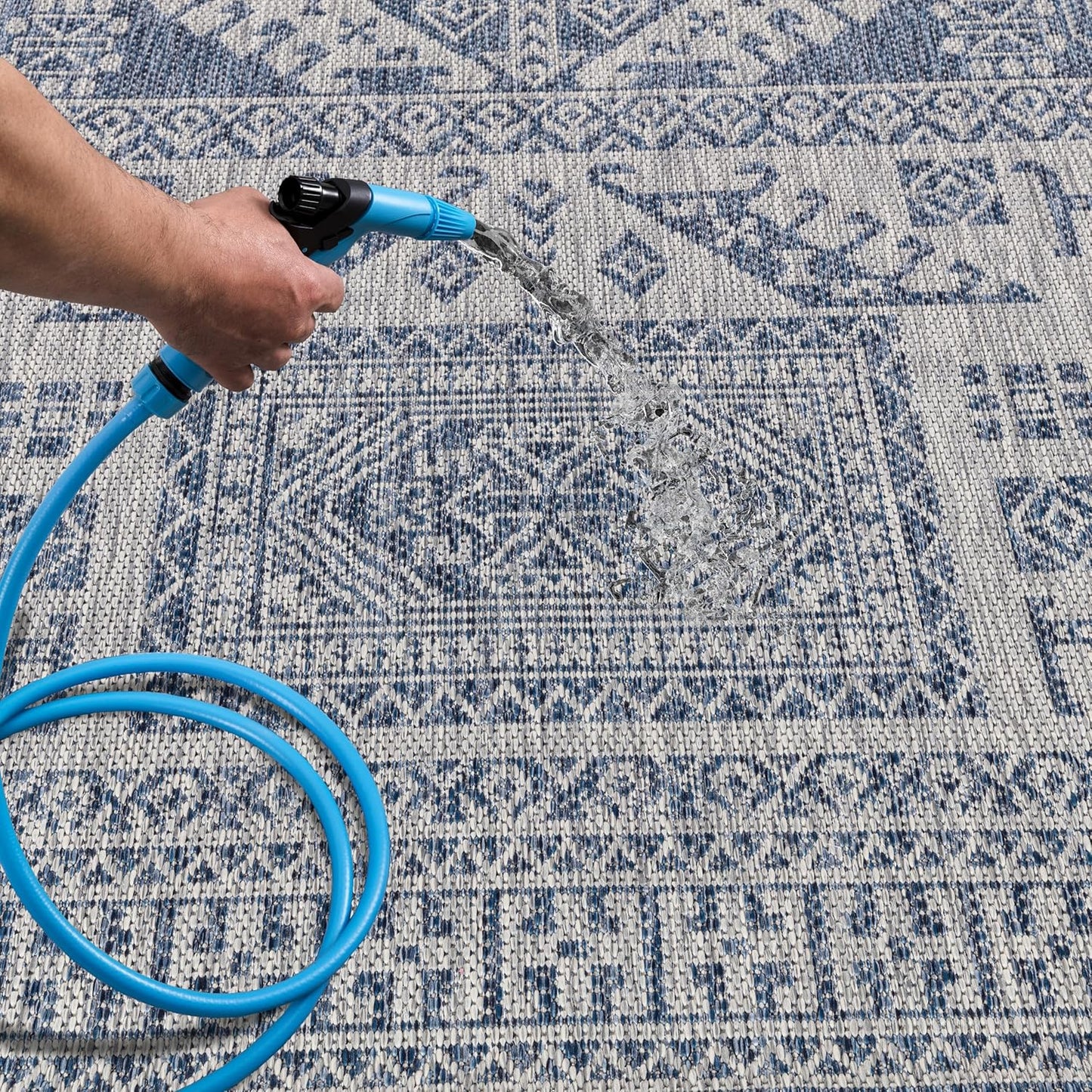 Keen Home Design Terrace Outdoor Throw Rug - 3x5 Washable Indoor/Outdoor Rug for Patio, Kitchen, Balcony, Beach, Garden, Deck and Porch, Size: 3'x5'